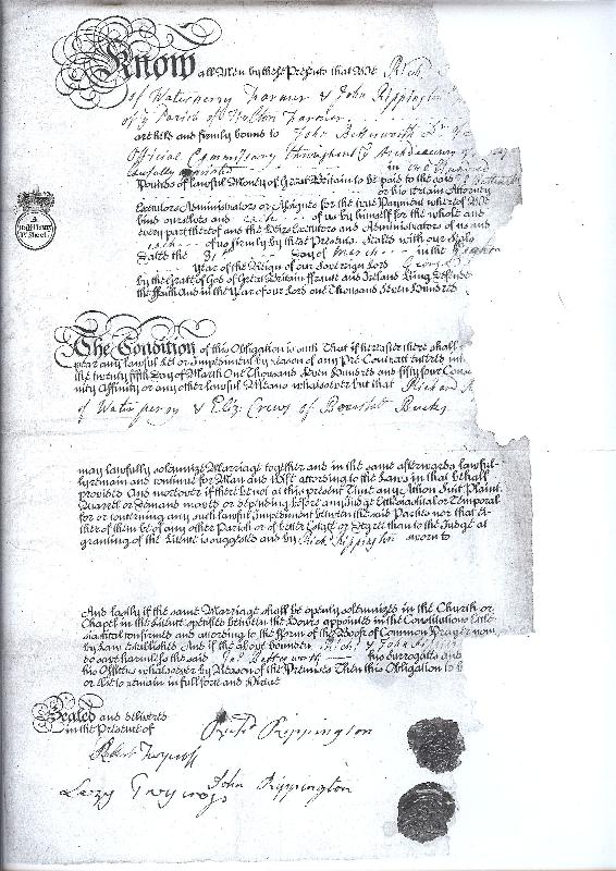 Richard 1743 marriage licence